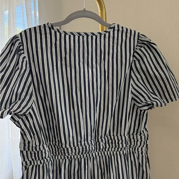 Quince 100% Organic Cotton Polin Tiered Maxi Dress / Hudson Stripe/L - Picture 10 of 11